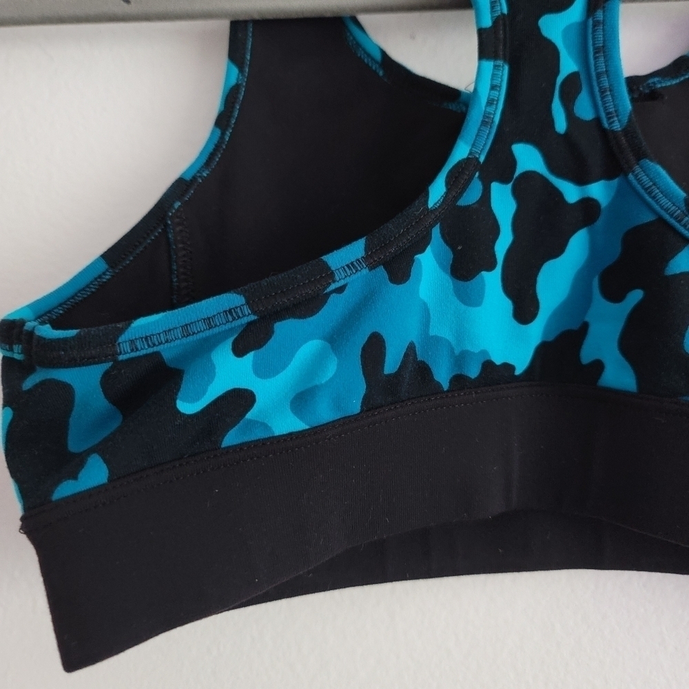 Splits59 Women XS Blue Camo Black Racerback Sports Bra Athletic Yoga Workout - Picture 7 of 7